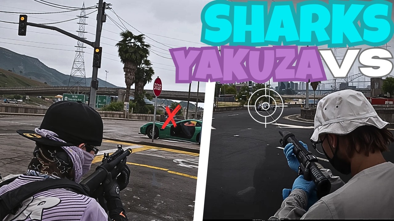 YAKUZA vs SHARKS | T1ROTEO CON ARM4S LARGAS Y SMG | DovuxLife