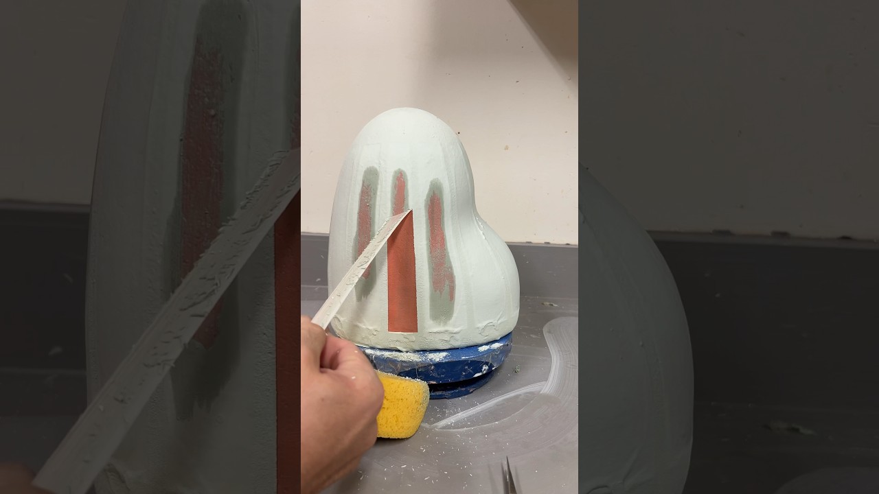 Latex peel on a glazed sculpture!   