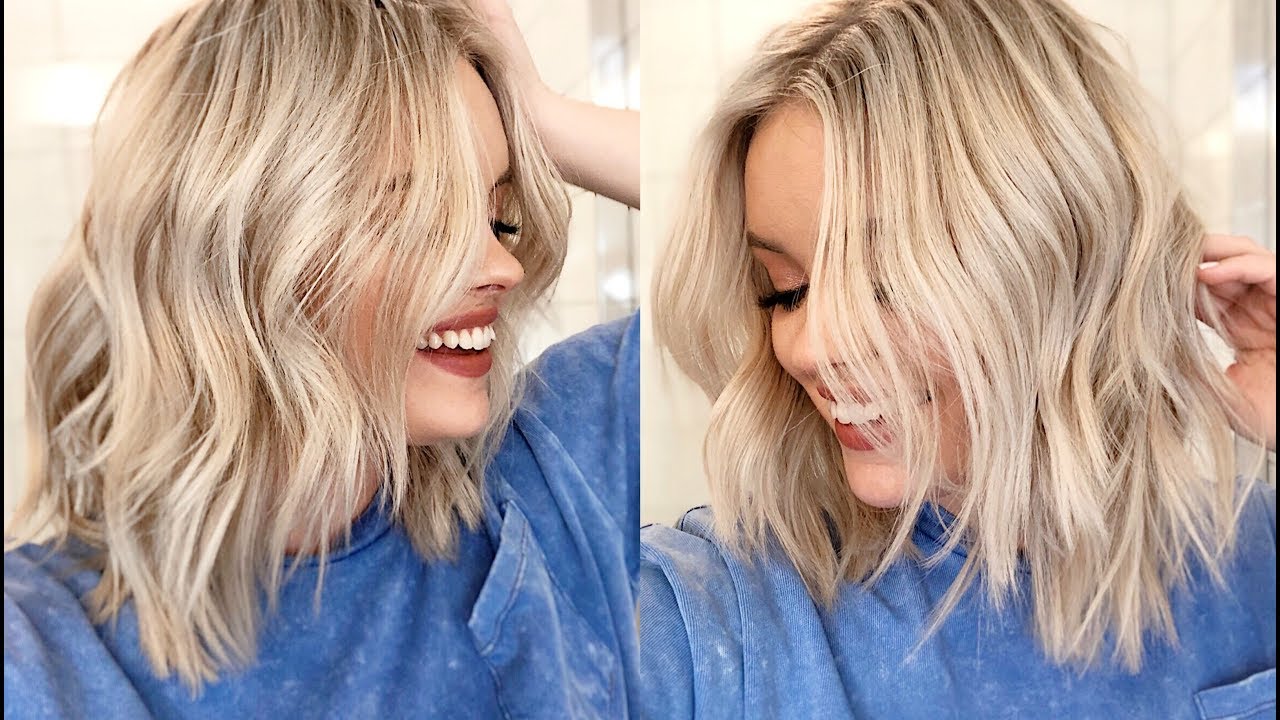 5. Short blonde hair selfie with beach waves - wide 9