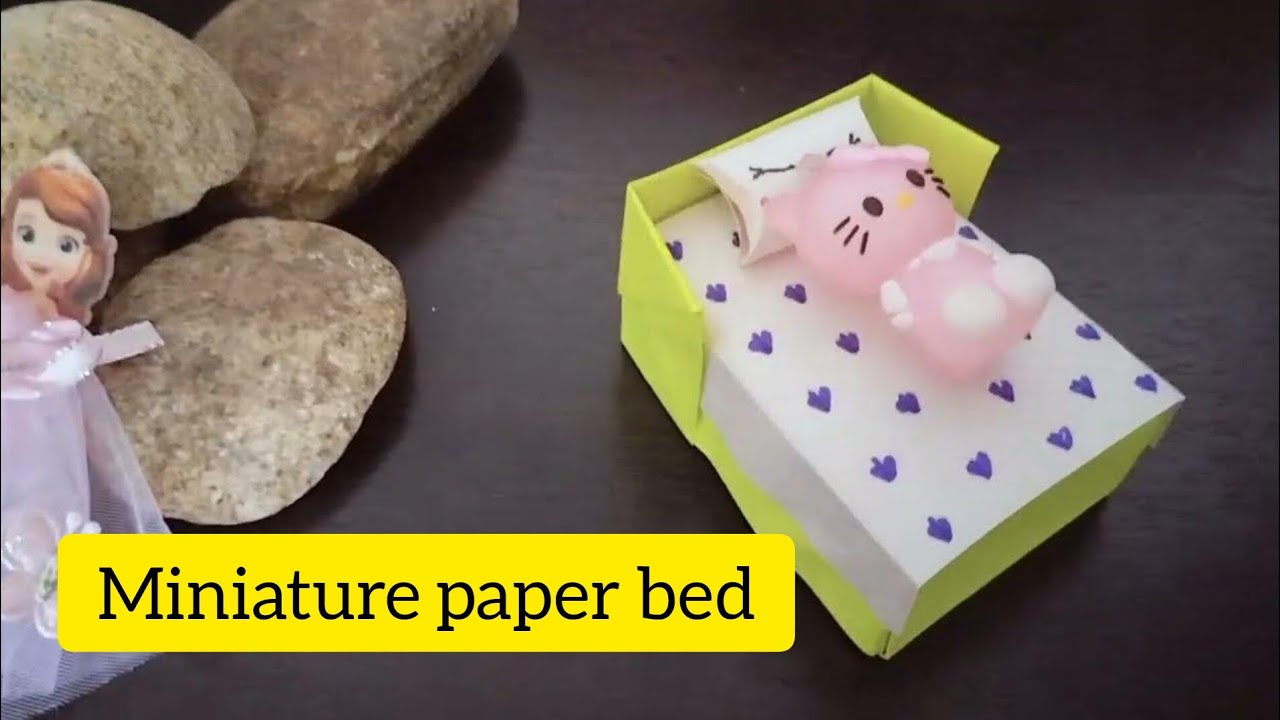 How to make paper bed | Easy paper craft | Origami | Paper bed | DIY ...