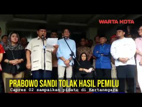 Pidato Prabowo Sandi tanggapi Pengumuman KPU