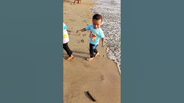 Thumbnail of Baby Calm down 🌊 🤪 #shorts #beach #viralshorts