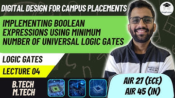 Implementing Boolean expressions using Minimum number of Universal Logic Gates || Digital Design