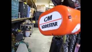 CM LODESTAR MODEL R CHAIN HOIST 2 TON 20' LIFT 8FPM 15' Pendent