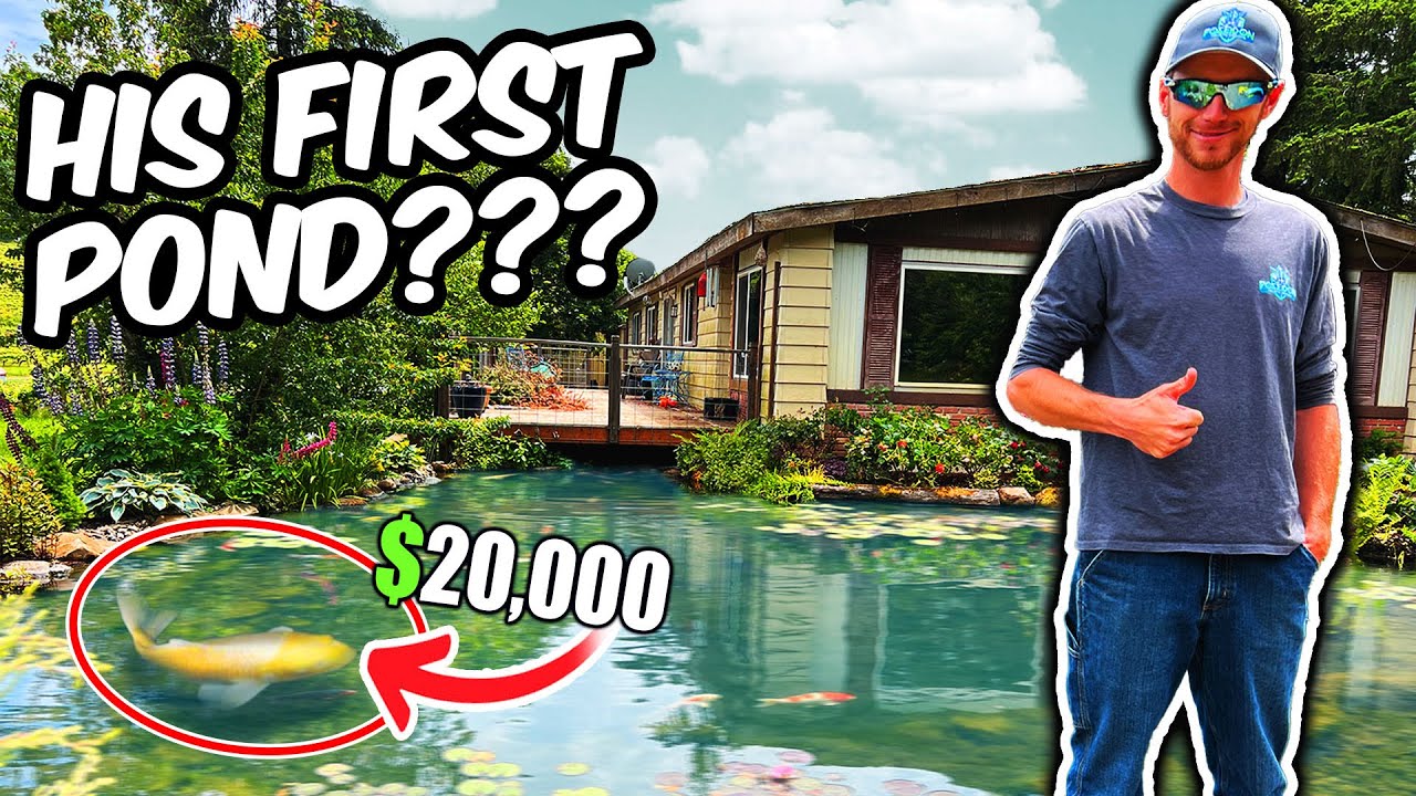 $20,000 of FISH in his FIRST KOI POND. - YouTube