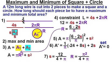 Calculus 1: Max-Min Problems (18 of 30) Maximum Area of Square + Circle
