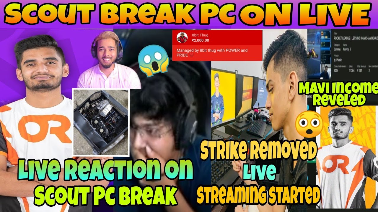 Mortal And Mavi Live Reaction On scout pc break😱| Mavi Income Reveled ...