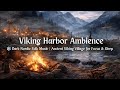 Viking Harbor Ambience ❄️ Dark Nordic Folk Music | Ancient Viking Village for Focus &amp; Sleep