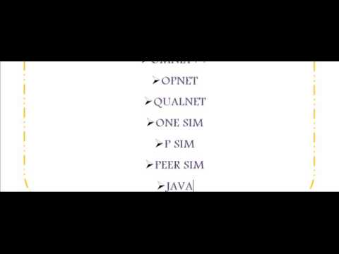 NETWORK SIMULATION TOOLS IN ENGLAND