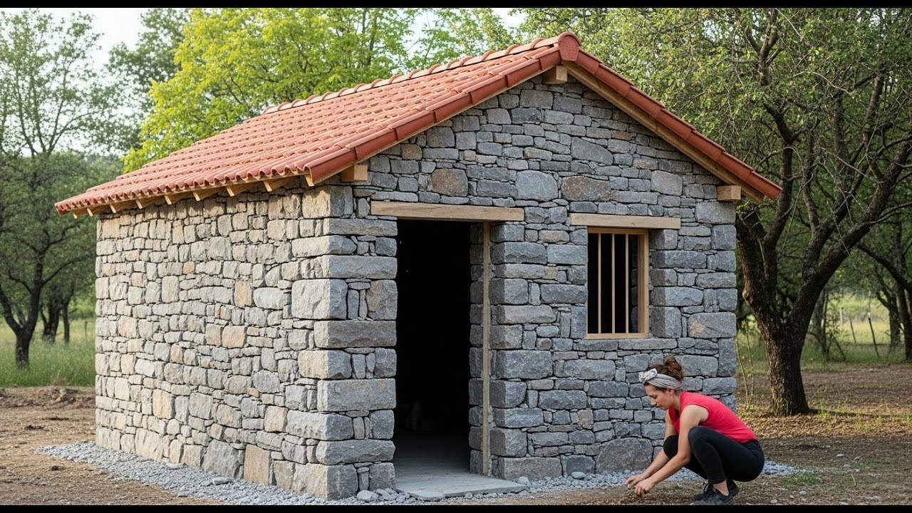 TIMELAPSE -- Young Girl Builds a Countryside House in 100 Days