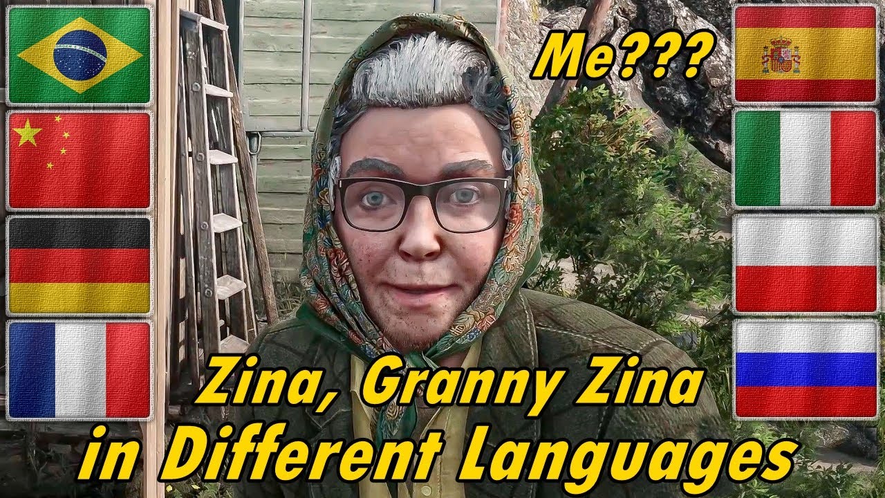 Zina, Granny Zina in Different Languages. Atomic Heart.