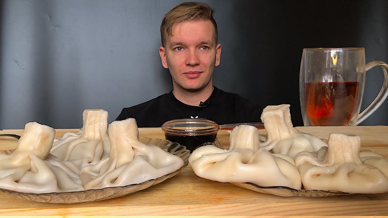 МУКБАНГ ХИНКАЛИ 🥟 I Здоровенные хинкали с бараниной 🐏, сыром 🧀, телятиной 🥩 и свининой 🥓Mukbang