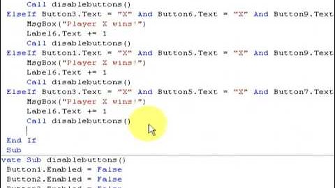 Tic Tac Toe Tutorial Visual Basic 2008 : Part 2