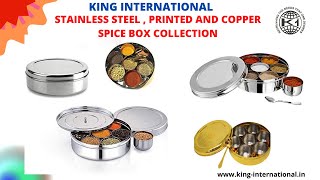 King International Stainless Steel , Printed and Copper Spice Box