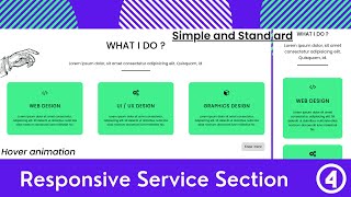 Create Responsive Service section for webpage using HTML &  CSS