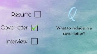 What to include in a Cover Letter Profile