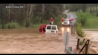 Crews rescue man stuck in flood waters in Bedford County
