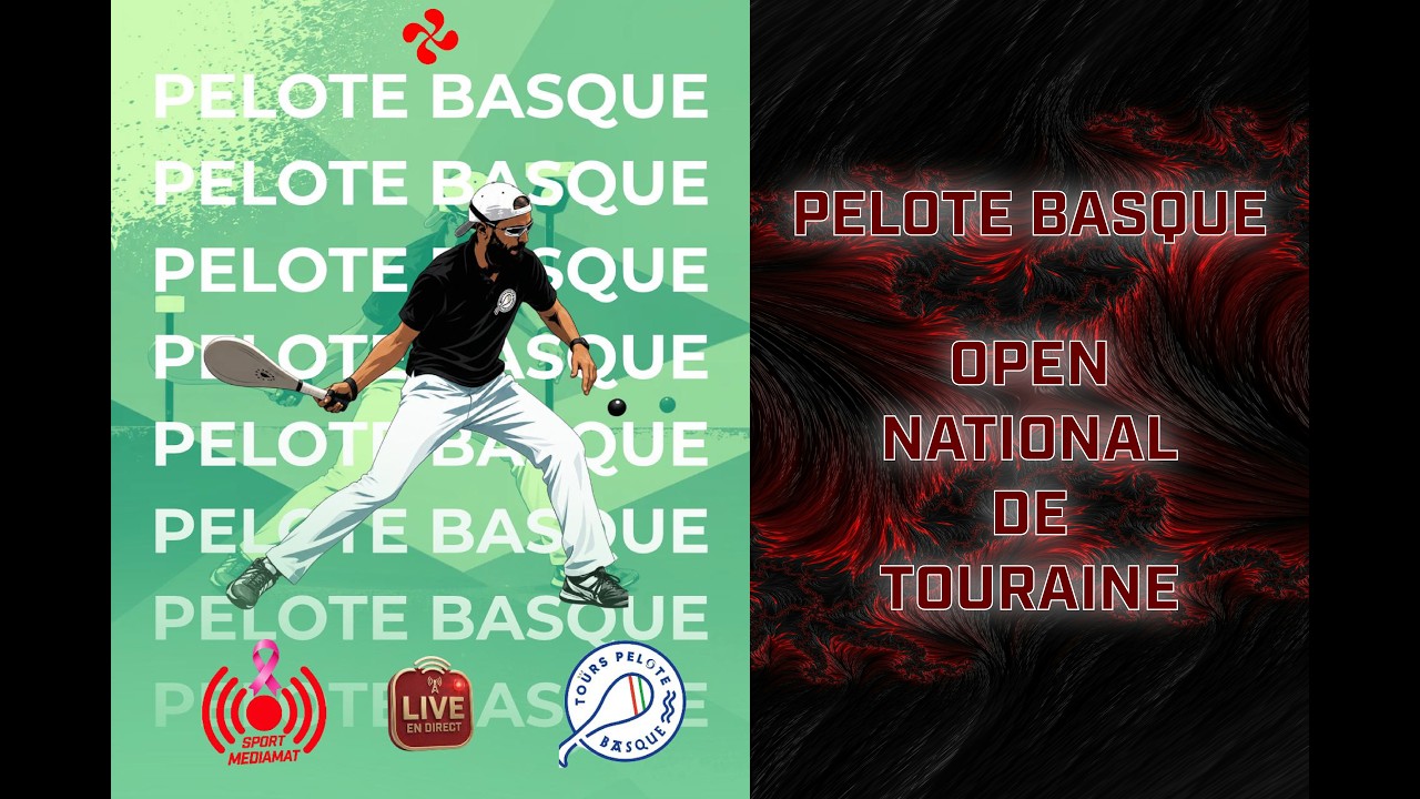 Miniature de la vidéo : 🔴 EN DIRECT - Open National de Touraine de Pelote Basque (Pala) : Parties de Poules