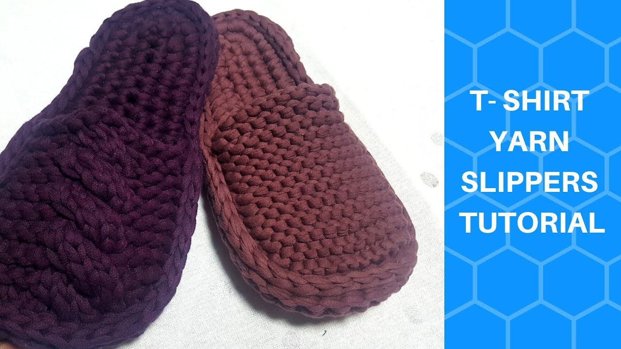 Nervesammenbrud Ansøgning Taknemmelig How to Make T shirt Yarn Slippers PART 1- English Subtitile #crochetbasics # crochet #forbeginners - YouTube