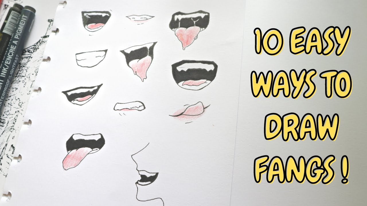 shots | How to draw Vampire girl mouth (Step By Step) Easy Anime drawing  Tutorial for beginners - YouTube
