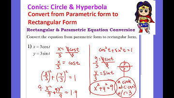 Convert from Parametric form to  Rectangular Form: Circle and Parabola