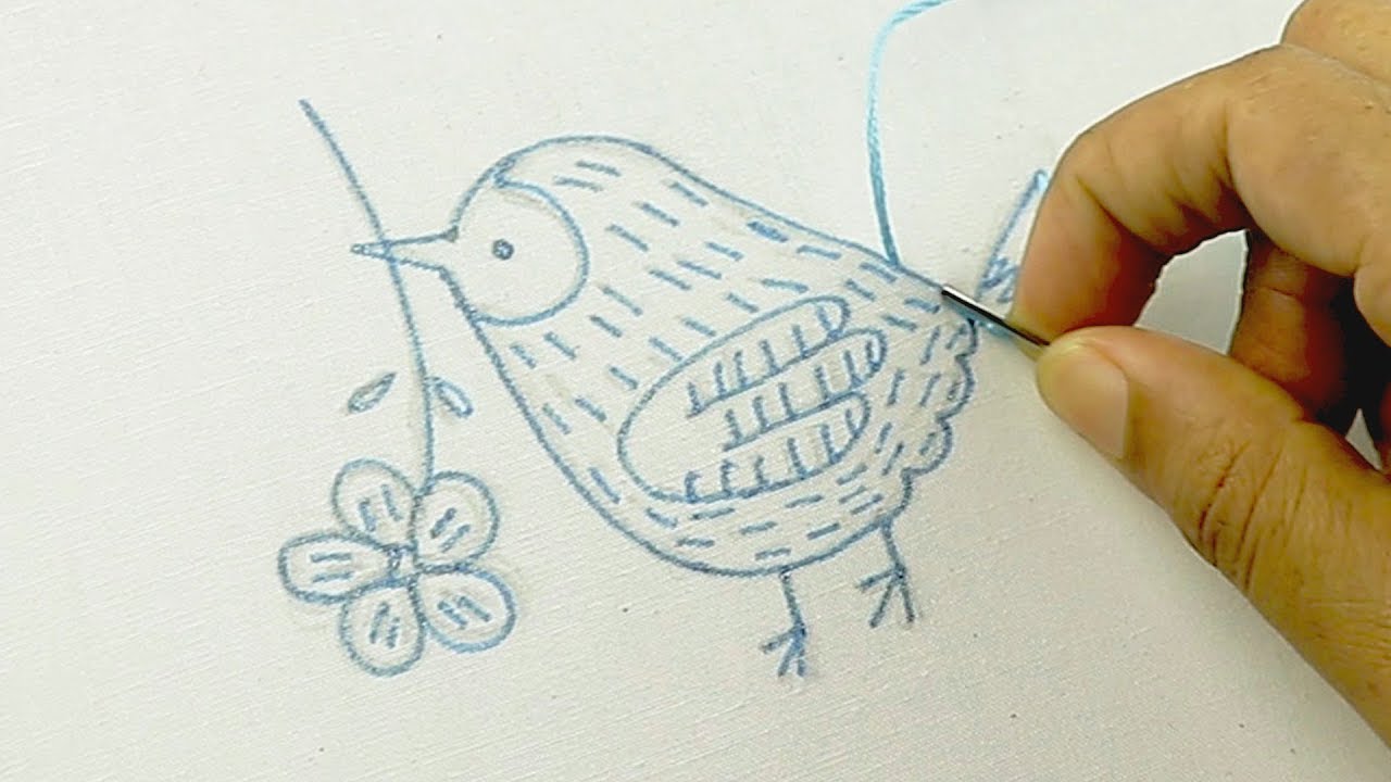 how to embroider a bird / cómo bordar pájaro / bird embroidery / its better than machine embroidery