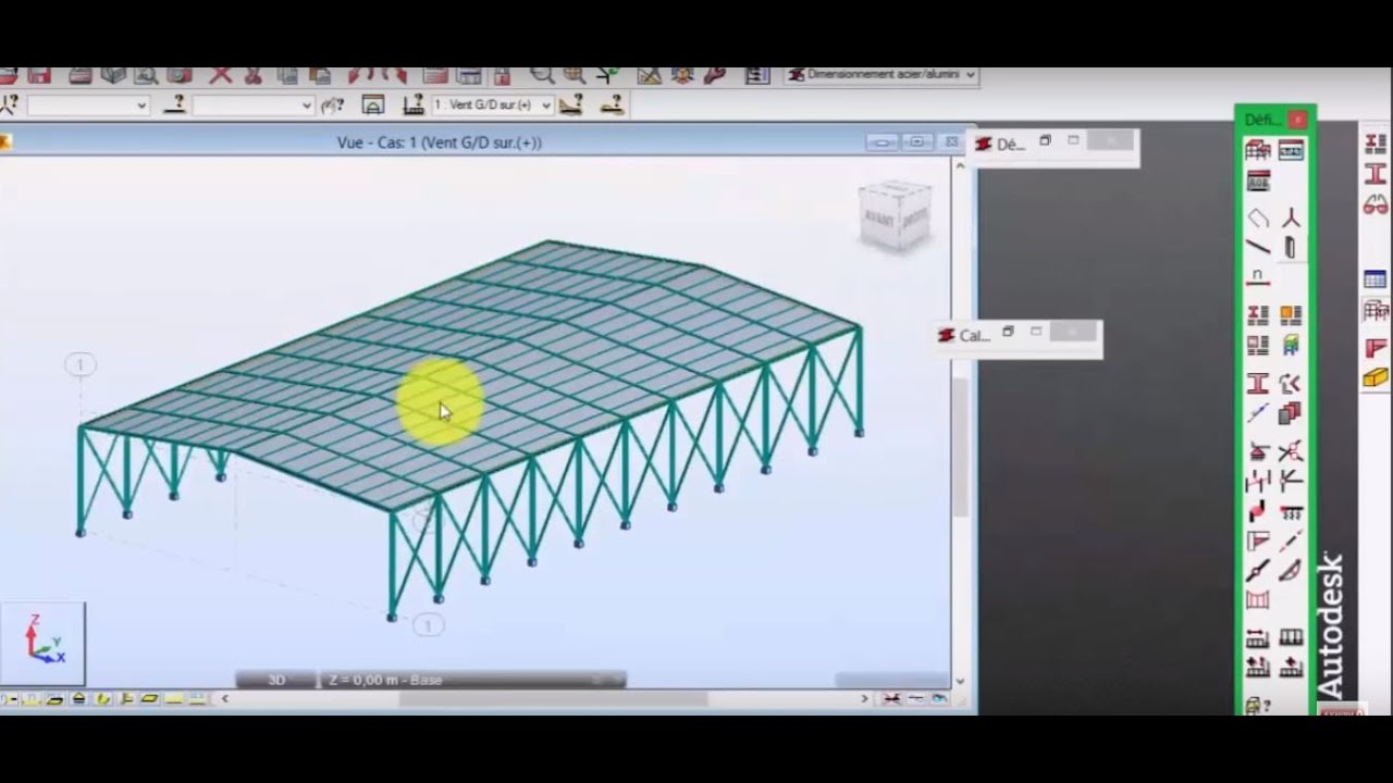 Etude complète d'un hangar en Charpente Metallique sur le logiciel Robot Structure Analysis 3