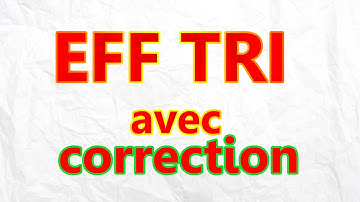 Tous Examen Fin Formation EFF  TRI avec correction
