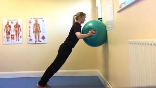Swiss Ball Wall Press Ups