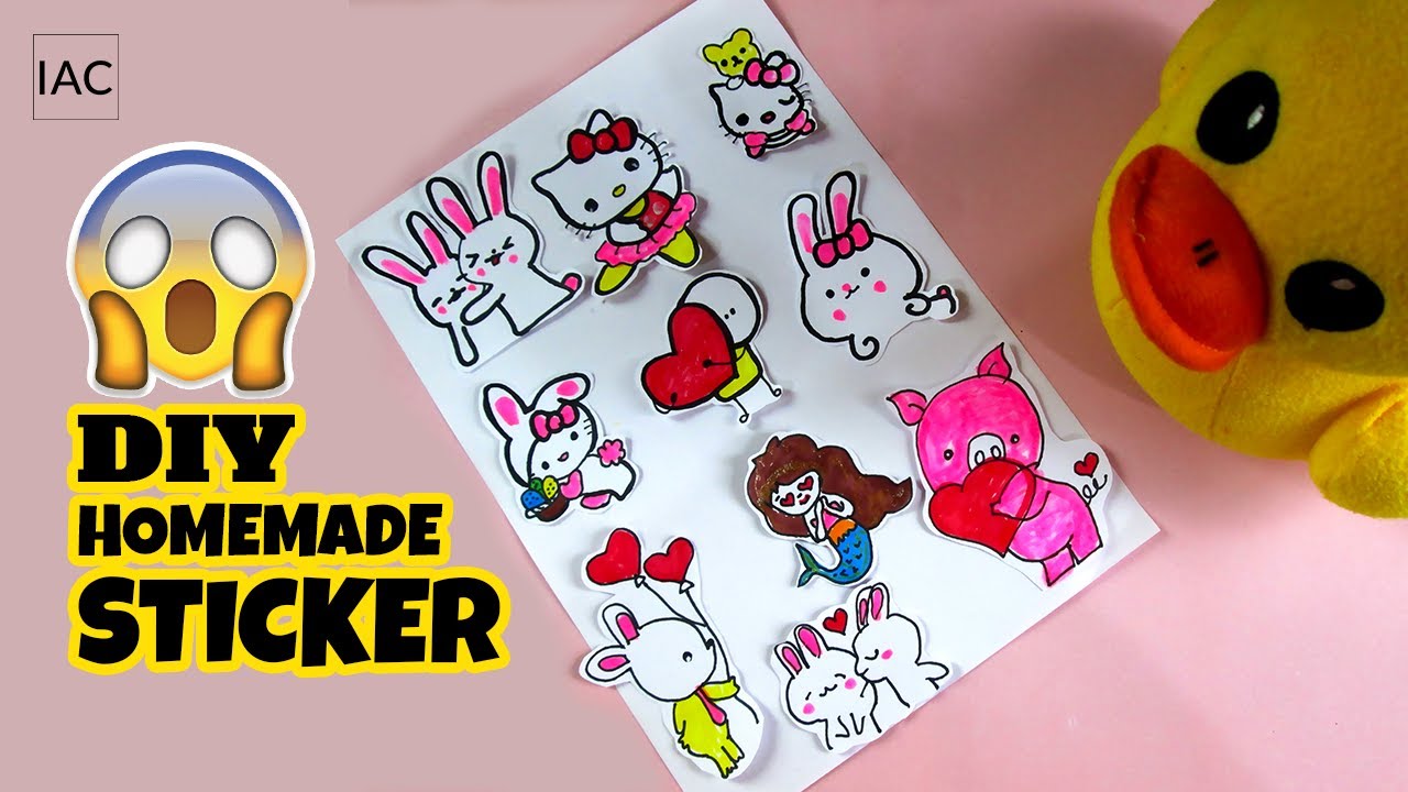 DIY Homemade Sticker | How to make your Own Stickers | Cute ...