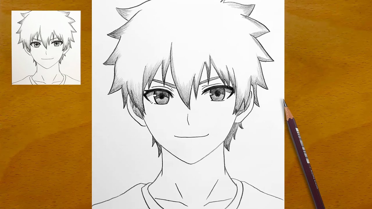 How to Draw an Anime Boy || Step-by-Step Pencil Drawing || Easy Anime ...