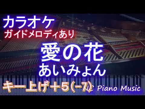 【カラオケキー上げ+5】愛の花 /あいみょん【ガイドメロディあり 歌詞 ピアノ ハモリ付き フル full】音程バー（オフボーカル 別動画）NHK  連続テレビ小説「らんまん」主題歌