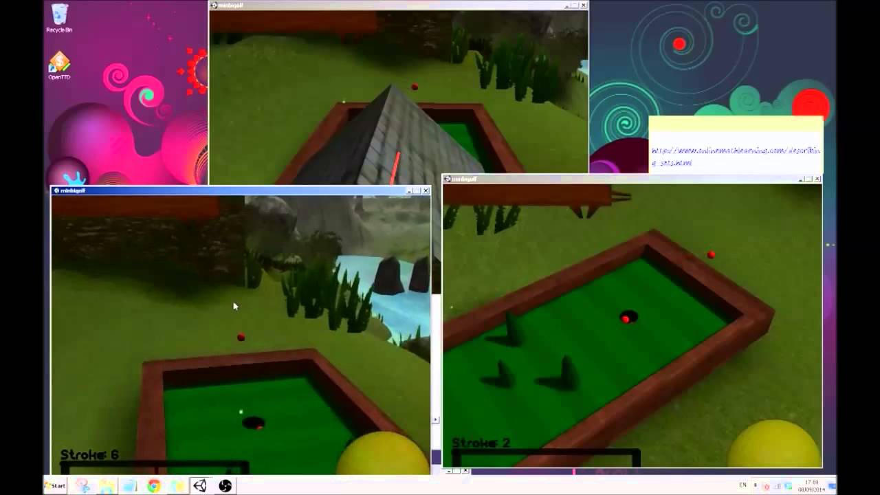 Unity3D Mini Golf - Working 3 Player Network Game