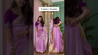 1 Saree = 2 Looks | Simple Saree Draping Hacks for Festive Season #saree #sareedraping #draping