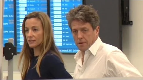 Hugh Grant Looking Exhausted Leaving L.A. Post Golden Globes With Anna Eberstein