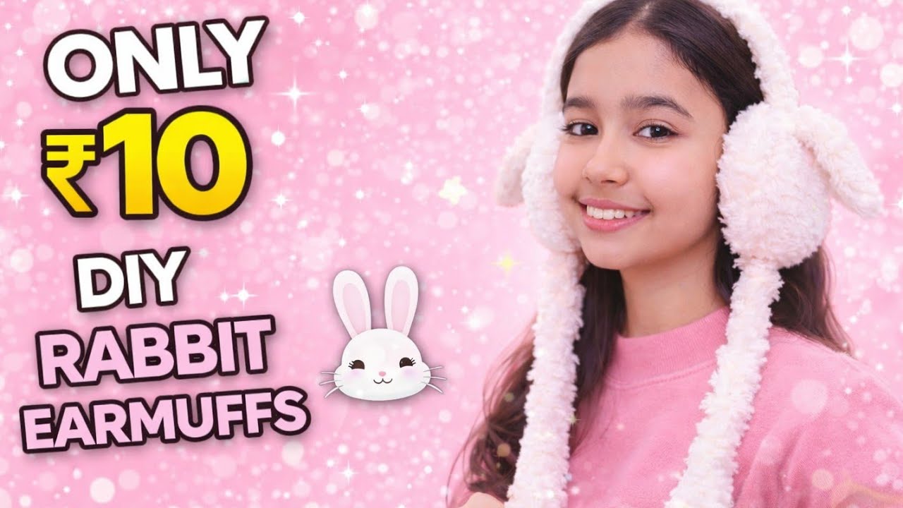How to Make Cute Rabbit Earmuffs at Home 🐰 | Easy Winter DIY