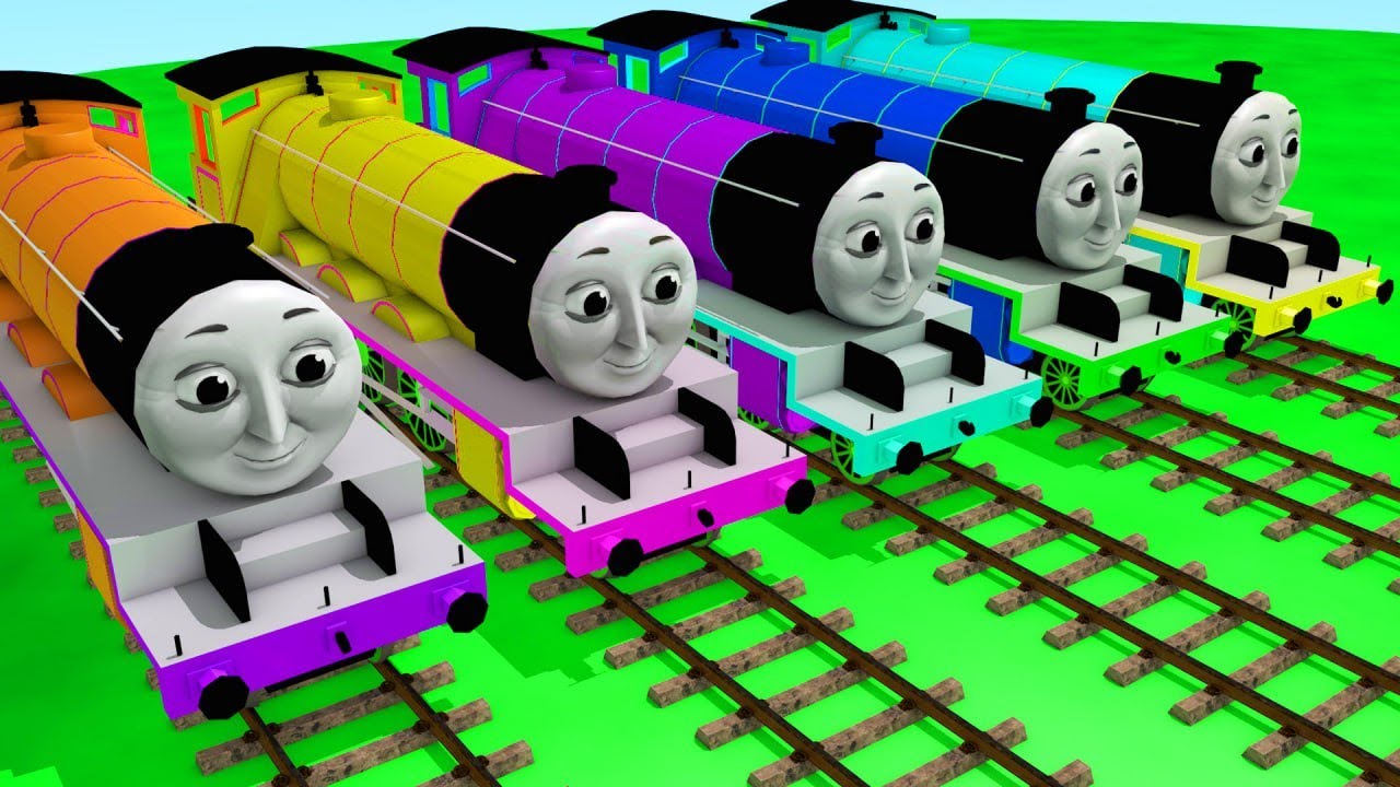 【踏切アニメ】あぶない電車 THOMAS FRIENDS RAINBOW COLORS Railroad Crossing Animation #train