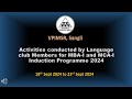 Activities conducted by Language club Members for MBA-I MCA-I Induction 2024-25 | VPIMSR, Sangli