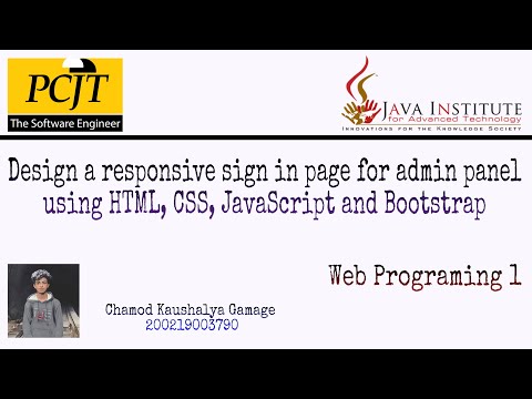 Design a responsive sign in page for admin panel using HTML, CSS, JavaScript and Bootstrap |WP 01|39