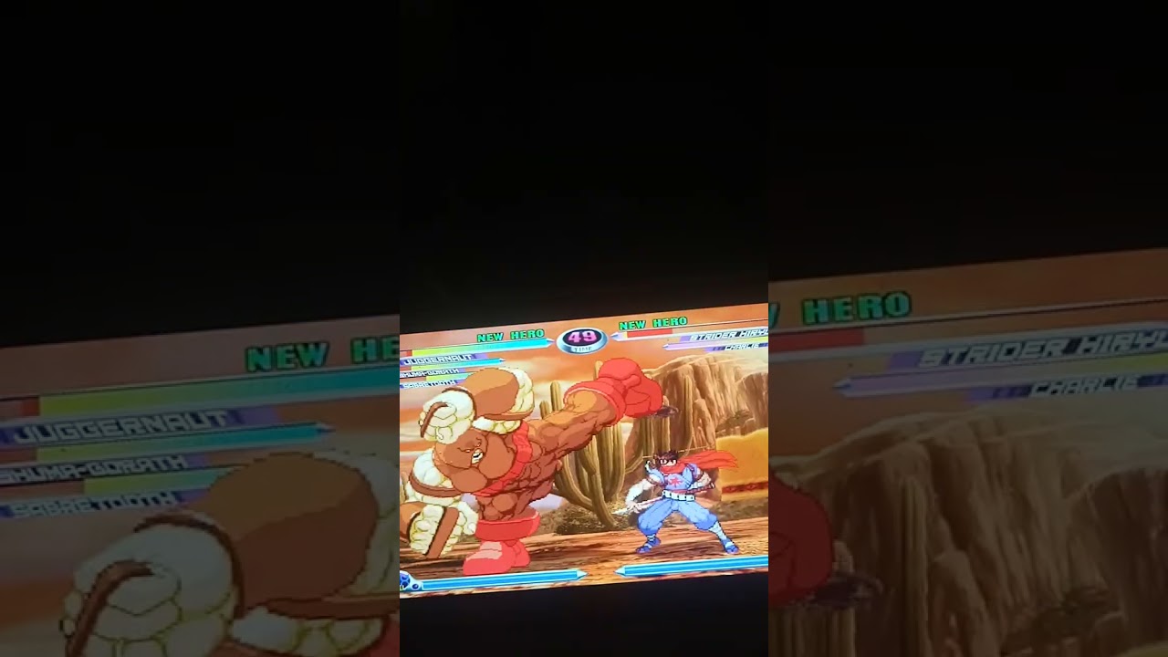 MVC2 NAOH (Switch) Sabretooth Shuma-Gorath and Juggernaut vs. Mega Man Strider Hiryu and Charlie