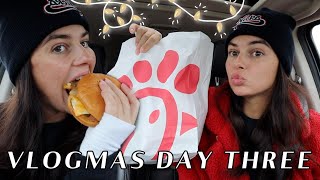 VLOGMAS DAY 3: Saturday Vibes Hungover Chick-Fil-A Mukbang &amp; Somerset Mall || EJB