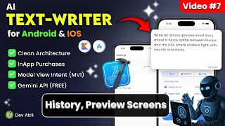 AI Text Writer app in Compose Multiplatform | 7. History, Settings & Preview Screens