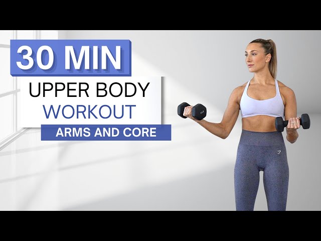 30 min UPPER BODY WORKOUT | With Dumbbells (2 Sets) | Arms, Abs, Chest + Back | Warm Up + Cool Down