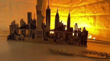New York Skyline layered design for laser cutting | Glowforge Files | Dxf & Cnc & Svg files | Craft
