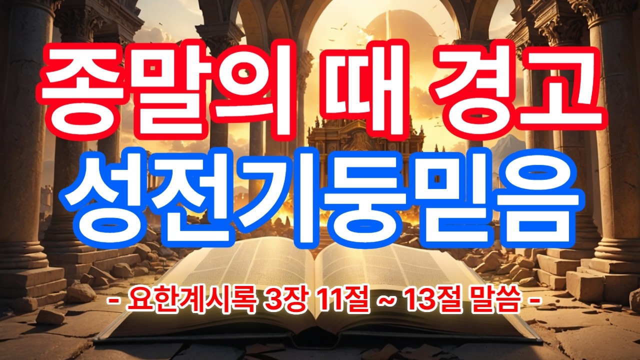 종말의 때 경고, 성전기둥 믿음 -요한계시록 3장10절~13절 말씀-