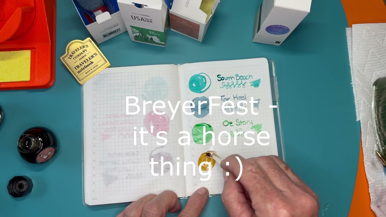 Swatching ink from my recent Vanness ink order.  Colorverse USA inks and Troublemaker Milky Ocean