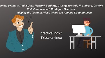 Initial settings: Add a User, Change IP address, Disable IPv6 display the list of services|linux