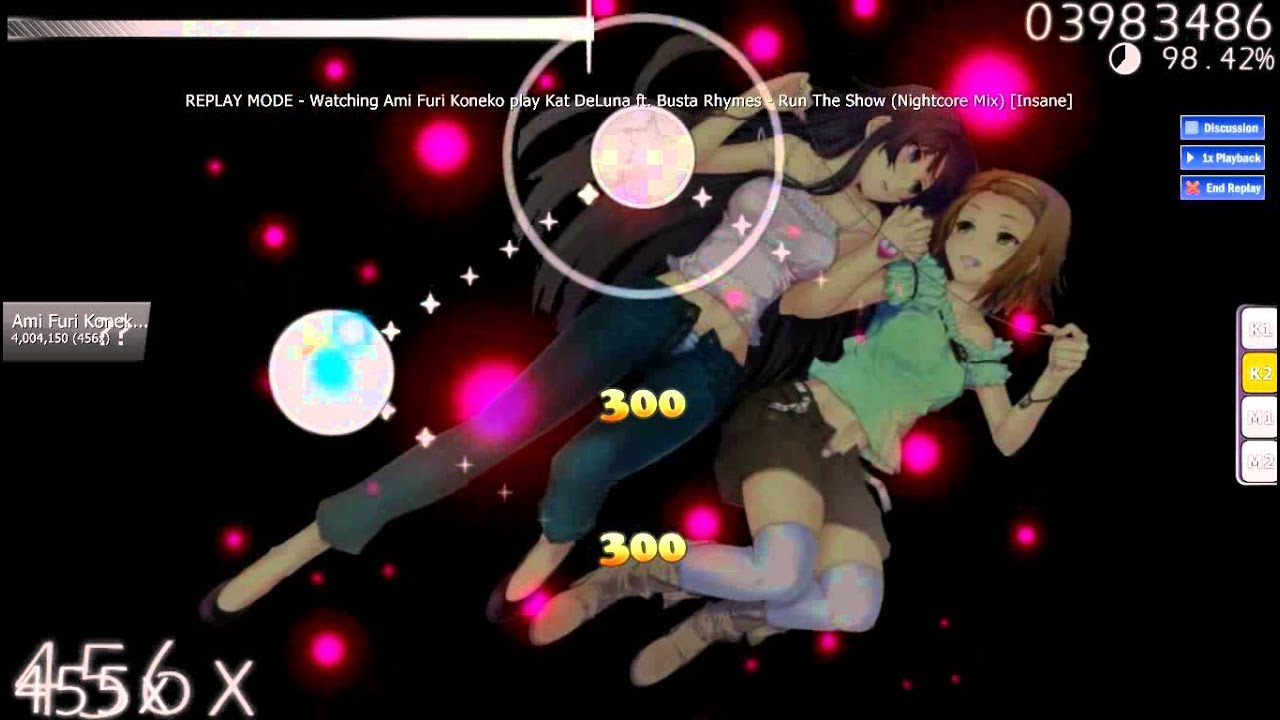 Osu! Kat DeLuna ft. Busta Rhymes Run The Show (Nightcore Mix) [Insane] [S] 97,46 YouTube