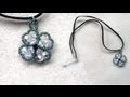 4-leaf clover pendant made with 6mm round swarovski AB beading tutorial