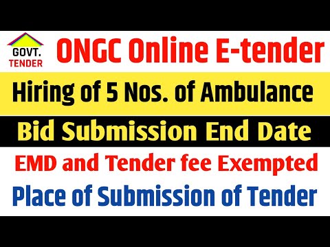 ONGC e-tender procurement.Hiring of 5 Nos of Ambulance for regular basis at Mumbai.